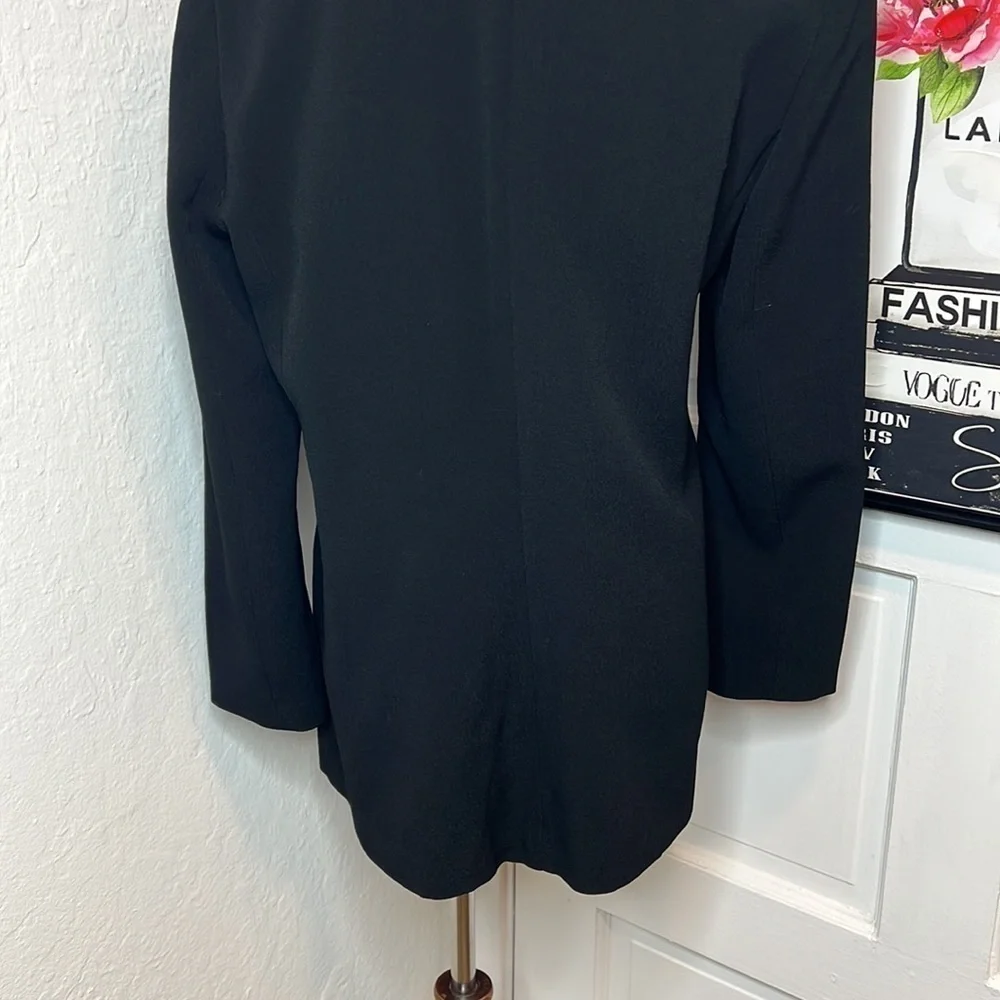 T by Alexander Wang Black One Button Long Blazer Size 6